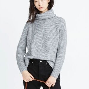 Madewell Donegal Mercer Turtleneck Sweater in Coziest Yarn wool blend L
